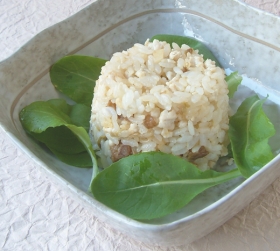 ふきのとうみそ味のチャーハン
