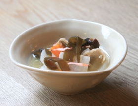 棹前昆布みそ漬と大根のスープ
