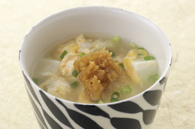 みそ漬ふりかけのとうふ＆たまごスープ