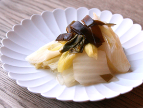 棹前昆布みそ漬と白菜のくたくた煮